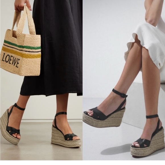 Christian Louboutin Shoes - Christian Louboutin Mariza 130 NWT black leather wedges RETAIL 945